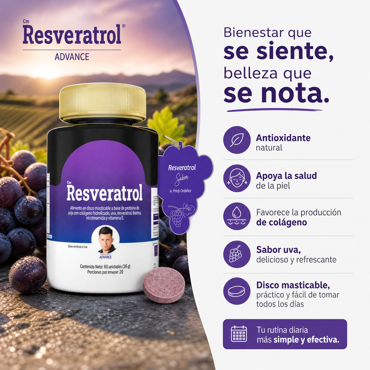 Resveratrol con Colágeno y Biotina | AMBRA Formula