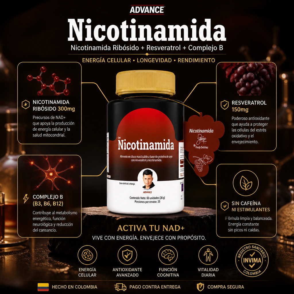 Nicotinamida NAD+ Suplemento de Energía Celular | AMBRA