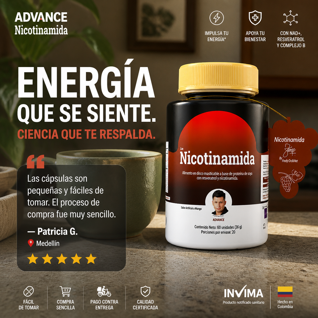 Nicotinamida NAD+ Suplemento de Energía Celular | AMBRA